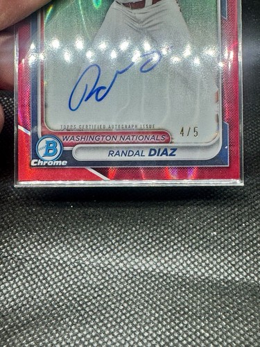 MAKE OFFER 2024 Bowman Draft Chrome Red Lava Randal Diaz 4/5 SSP RC MT - Picture 7 of 8