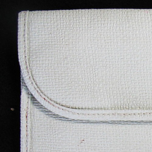 Espejo de viaje vintage en estuche, bolsillo interior brocado azul 11-1/4"" por 6", como nuevo - Imagen 5 de 9