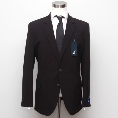 Nautica Men's 2 pc Suit Blazer Sport Coat 48L Jacket Black Pants 43Wx33L E03343 - Picture 2 of 14
