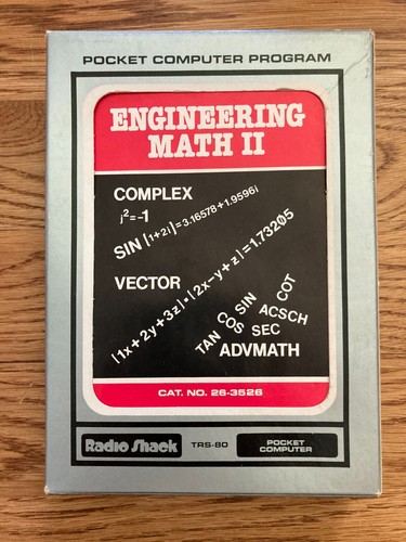 TRS-80 Engineering Math II Radio Shack 26-3526 Tandy Computer Program Cassette!!