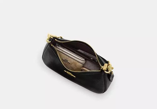 Bolso de Hombro/Bolso Bandolera COACH Teri Cristal 2 Vías NEGRO NUEVO CON ETIQUETAS AUTÉNTICO - Imagen 3 de 8