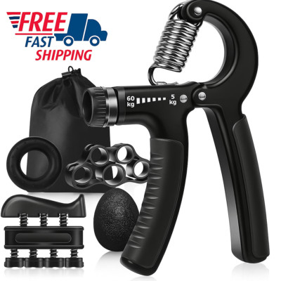 Hand Grip Strengthener 5 Stück verstellbar 5-60 kg Unterarm Finger Training Trainer