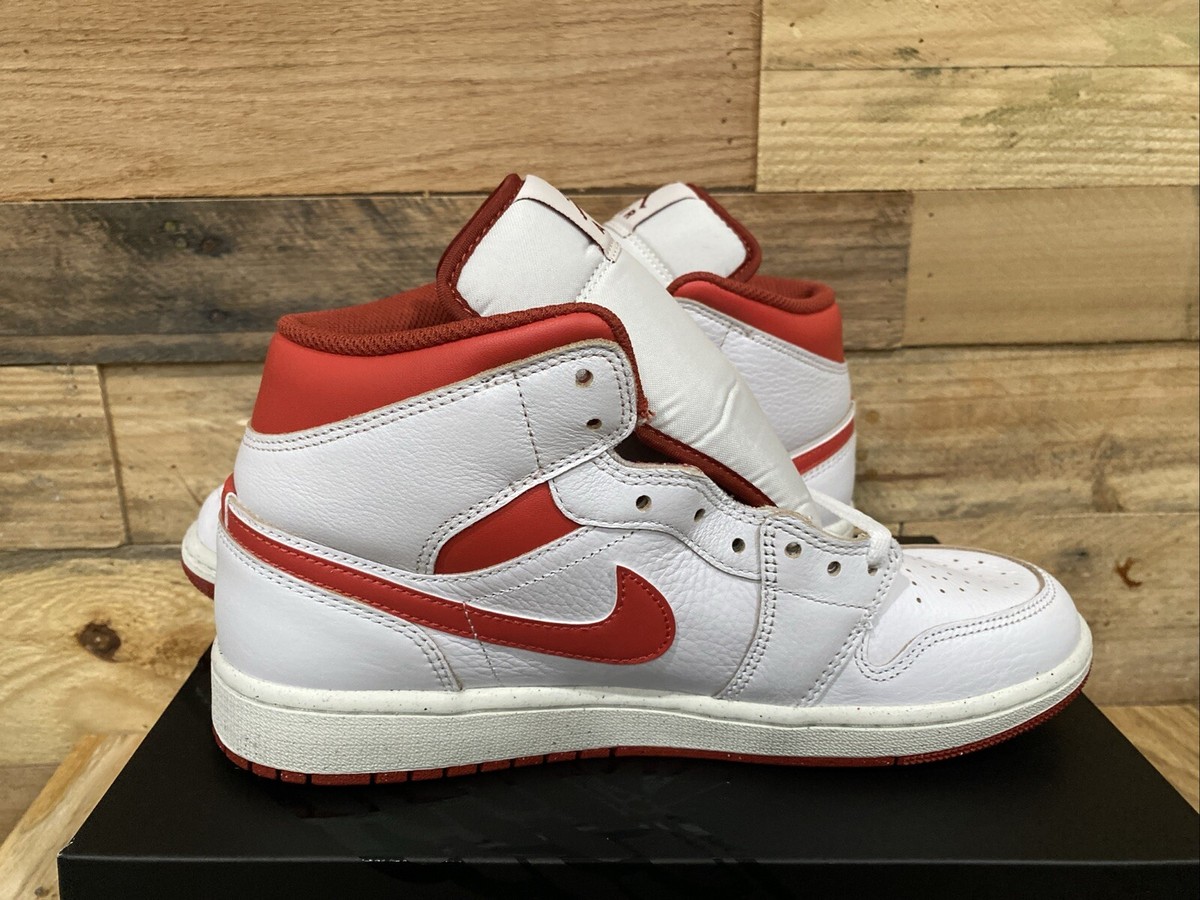 靴 AirJordan 1 Mid SE White/Hyper /Red Nike Air Jordan 1 Mid Se Herren White Red Sneaker | eBay
