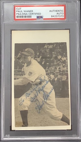 Paul Waner signed Photo Cut Baseball HOF Autogramm Pittsburgh Pirates PSA/DNA - Bild 1 von 2