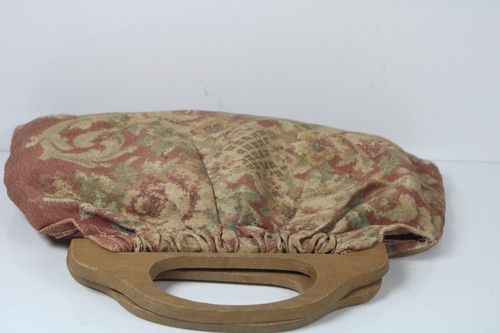 Schöne Vintage 50er Jahre Handarbeit Blumen Beuteltasche Stricken Gobelin Tasche Inv#LZ72 - Bild 3 von 5