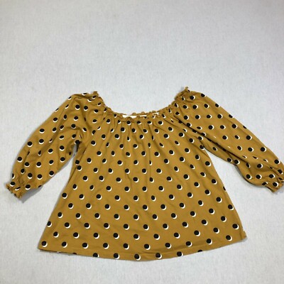 Padini Authentics Womens Light Brown Size Small Cropped Polka Dot Top L2