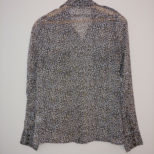 Camisa Lucca Couture con estampado animal frontal manga larga marrón negra talla pequeña - Imagen 4 de 10