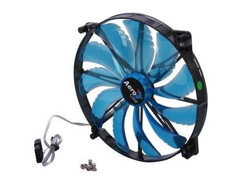 AeroCool Silent Master 200mm Blue LED Case Fan - Afbeelding 5 van 6