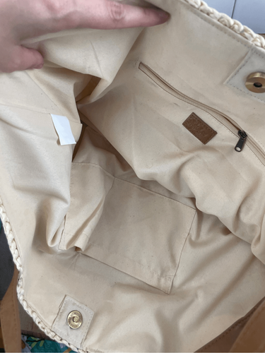 Style & Co Tote Handbag Rays For Days Straw Brown Beach Pool Vacation - Picture 8 of 11