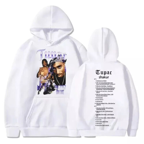 Tupac Hoodies 2pac Sweatshirts Rapper Printed Hoodie Streetwear Y2k Sweater - Picture 34 of 42