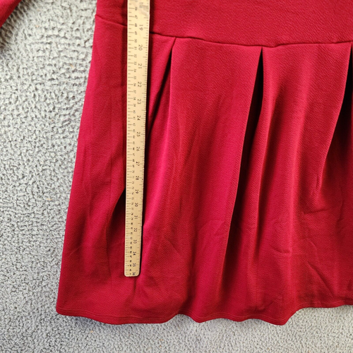 24seven Comfort Apparel Plus Fit & Flare Midi Dress Womens 2X Red Pullover Style - Picture 9 of 13