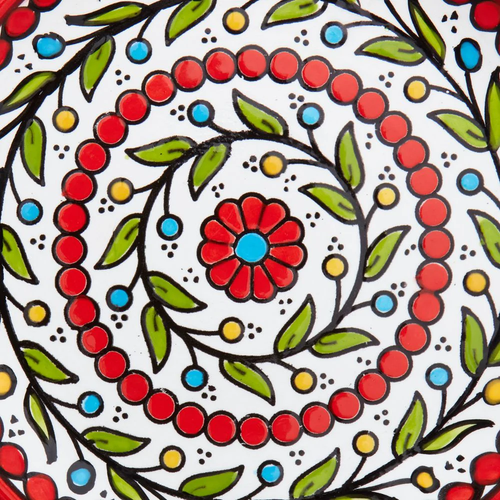 Plato de ensalada roja de cerámica palestina colorida vid - Imagen 4 de 4