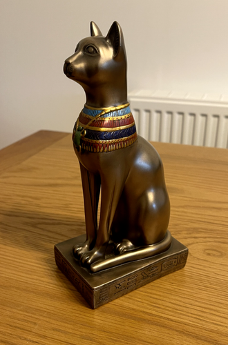 Veronese Egyptian Collection Coloured Bastet Cat Figurine. Bronze Finish. Boxed - 第 3/7 張圖片