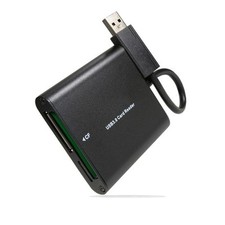 Black Aluminum USB 3.0/USB 2.0 Card Reader for CF/TF/Micro SD/SD/MD/MMC/SDHC/