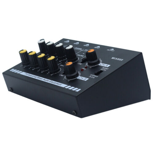 Mini mezclador de audio estéreo/mono de 4 canales micrófono/interruptor de música sintonizador digital para el hogar - Imagen 4 de 5
