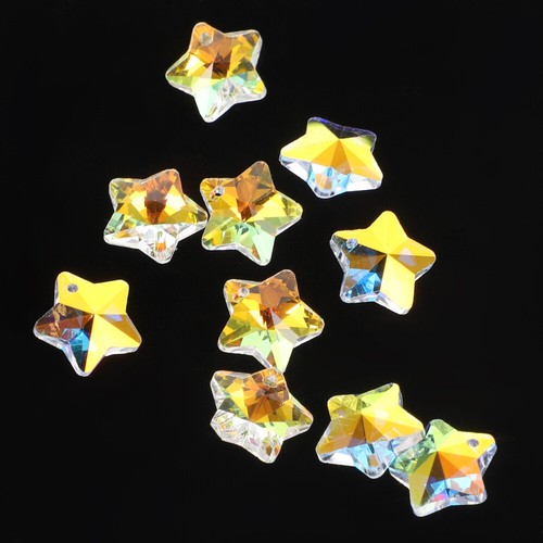 100 Pcs Five-Pointed Star Ornament Accessories Glass Charms for remises Necklace Making