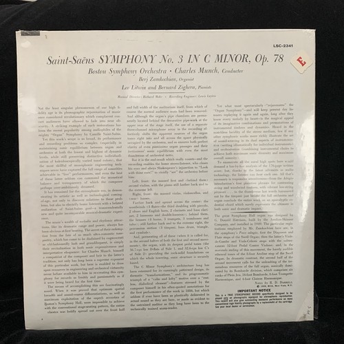 RCA Living Stereo LSC-2341 SAINT-SAENS Symphony #3 - MUNCH - Boston ST LP SEALED - Picture 2 of 2