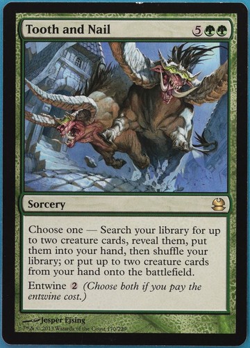 Tooth and Nail Modern Masters NM Green Rare MAGIC MTG CARD (ID# 429923) ABUGames - Picture 1 of 2