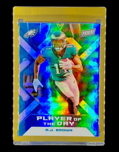 AJ BROWN RAINBOW FOIL REFRACTOR HOLO PANINI Player of Day SUPER BOWL - EAGLES - Picture 4 of 5