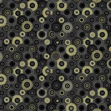 Michael Miller - Magnificent Peacock - Fancy Medallion - Black, Fabric BTY