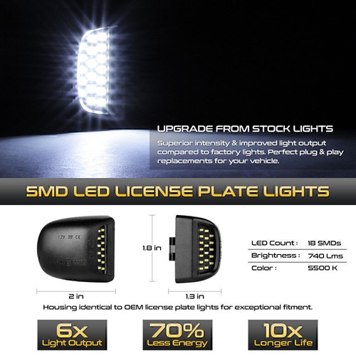 Lámpara de luces LED de matrícula brillante SMD para Chevy Silverado Avalanche 1999-2013 - Imagen 2 de 12