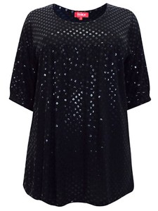 black sequin tunic top
