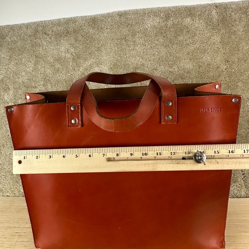 Jack Spade große Tasche Schultertasche dickes Leder Reise braun Reißverschlusstasche - Bild 13 von 17