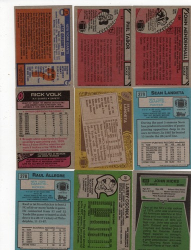 New York Giants Vintage Lot 25 Karten G-VG (McNeil, Johnson) Bx1a - Bild 4 von 6