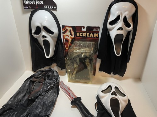 Ghost face Scream Mixed Lot 4 Masks, 1 Knife, & 1 McFarlane Figure New/Preowned  - Picture 2 of 15