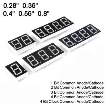 0.28//0.36//0.4//0.56 Led Display 7 Segment Digit 1-4 Bit Common Cathode//Anode