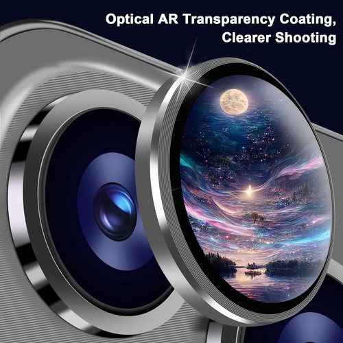 For iPhone 15 Pro Max 15ProTempered Glass Metal Camera Lens Protector Full Cover - Picture 24 of 35