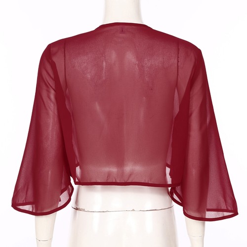 Damen Cape Bolero Cardigan Tanzjacke Hochzeit Cover Ups Strand Tücher Schals - Bild 69 von 85