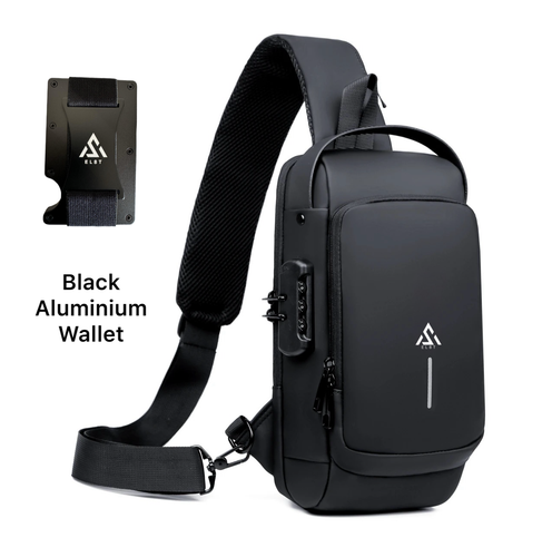 Anti-Theft Men's Sling Crossbody Bag Chest Shoulder Messenger Backpack USB Port - Picture 20 of 26