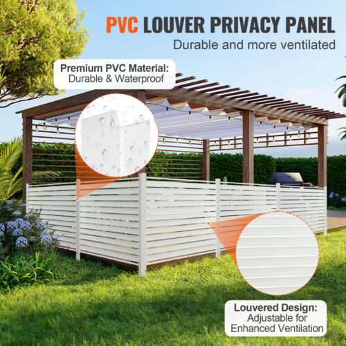 VEVOR Gartenzaun Sichtschutzzaun Windschutzzaun PVC Lamellenzaun 122x122cm - Bild 4 von 12