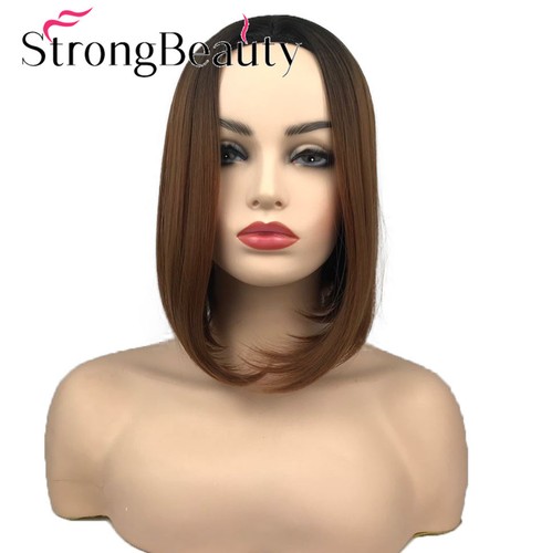 Women's Synthetic Wig Part Lace Front Wig Straight Blonde Hair Ombre Bob Haircut - Bild 2 von 18