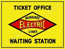 Milwaukee Electric Lines Ticket Office Metal Sign 3 Sizes to Choose From