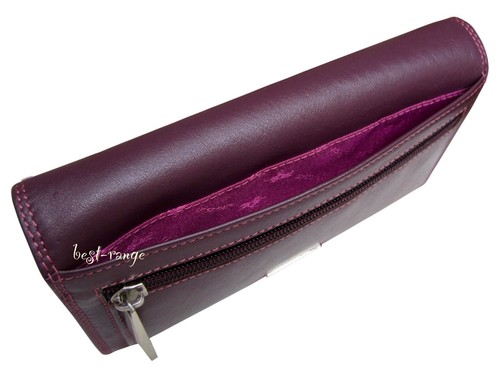 Cartera de Diseñador Cuero RFID Multicolor Suave Calidad Visconti Nueva en Caja R11 - Imagen 24 de 36