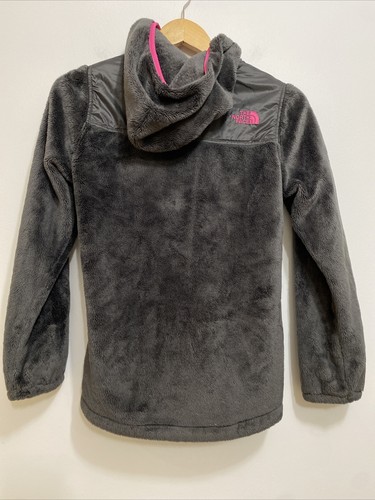 THE NORTH FACE Girl's Fleece Full Zip Hooded Jacket Pink Gray Sz Youth Large - Picture 2 of 13