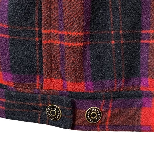 Isaac Mizrahi Live Fleece Trucker Jacket Size Small Red Plaid - Picture 10 of 11