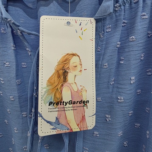 PrettyGarden Spring Fall Midi Dress Long Sleeve V-Neck Swiss Dot Pleated 2XL NWT - Picture 10 of 16