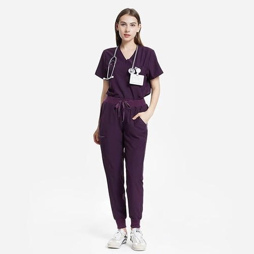 NWT 2 PC SET Uniforms World Scrubs Women Set - Stretch Scrub Top & Pants 309T5 - Picture 2 of 6
