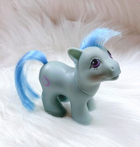Vintage G1 My Little Pony Baby Junge LUCKY The Stallion blau Hufeisen