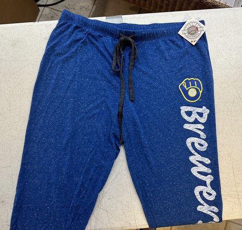 Milwaukee Brewers Mlb Women’s Capri Sweatpants Sleepwear Pajamas (M)