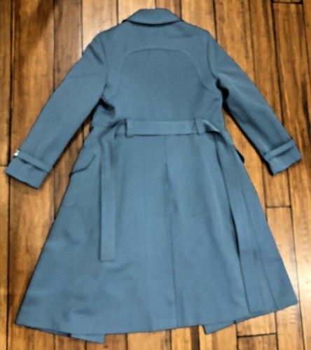 Vintage Audrey Hepburn Coat Forecaster-Boston Liner Baby Blue Trench Rain Size 8 - Picture 5 of 12