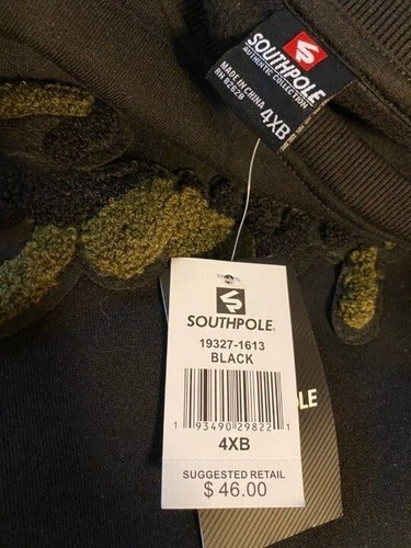 Southpole Black & Green Camo Logo Sweatshirt 4XB Men's Big and Tall NWT - Picture 6 of 7