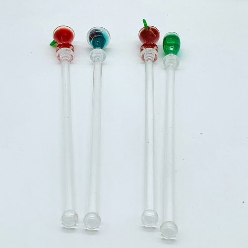 De colección Swizzle Sticks Acrílico Mezcla Bebida Cóctel Selecciones Bar Tallo Transparente Fruta Z1 - Imagen 5 de 7