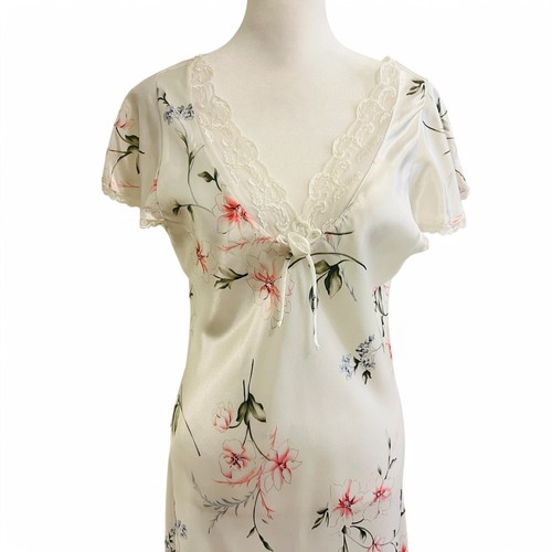 Camisón largo vintage Christian Dior detalle de encaje floral mediano - Imagen 9 de 14
