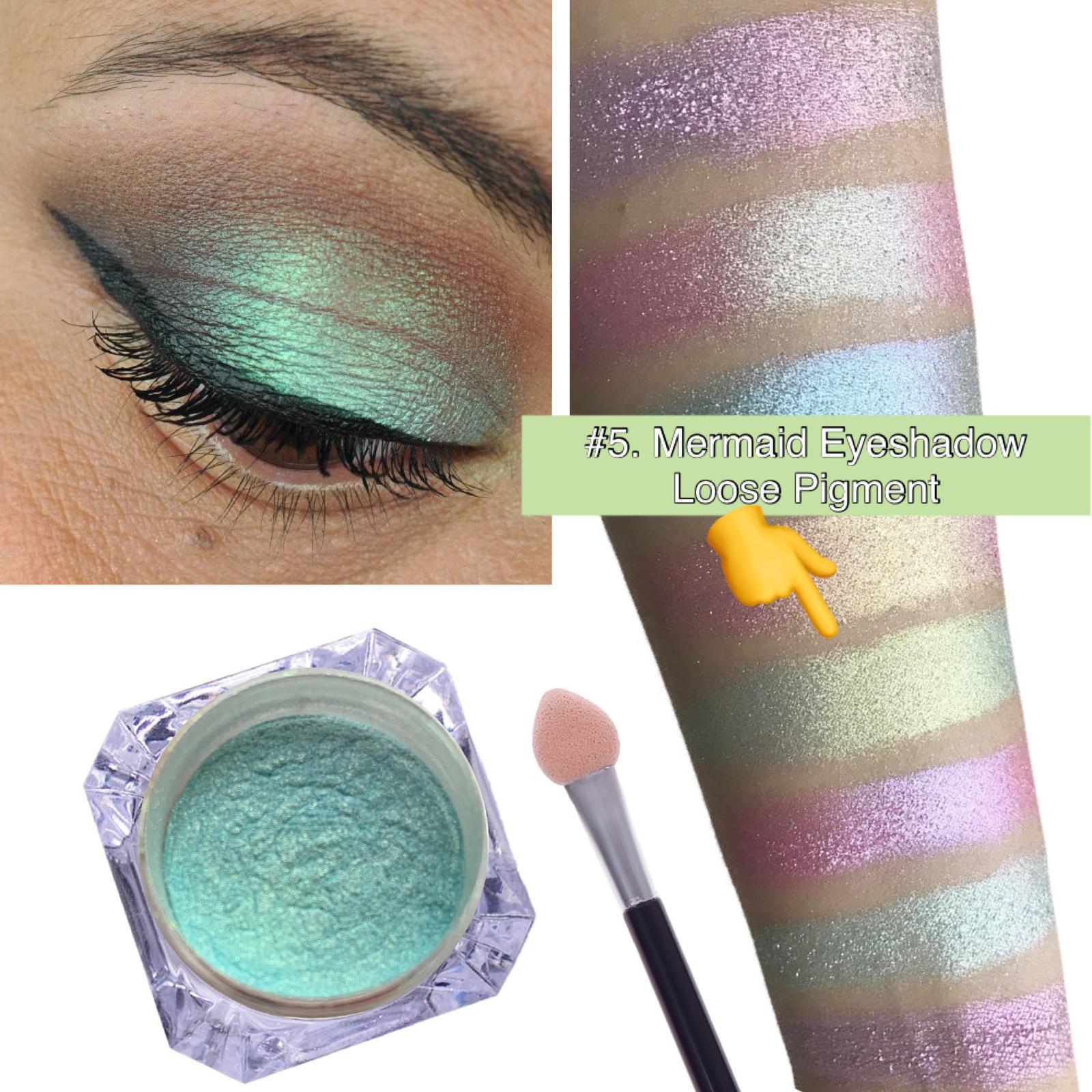 Mermaid Eyeshadow Make up Loose Powder Iridescent Unicorn Aurora Highlighter - Picture 12 of 15