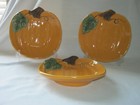 Set of 3 William Sonoma AUTUMN GOURD COLLECTION 7-1/4" Pumpkin Bowls Plates