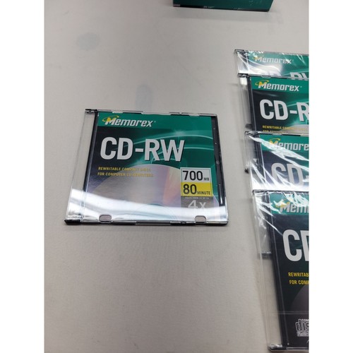 Memorex PACK OF 5 CD-RW REWRITABLE 4X 700MB 80 MINUTES Space Saving Jewel Case - Picture 5 of 7